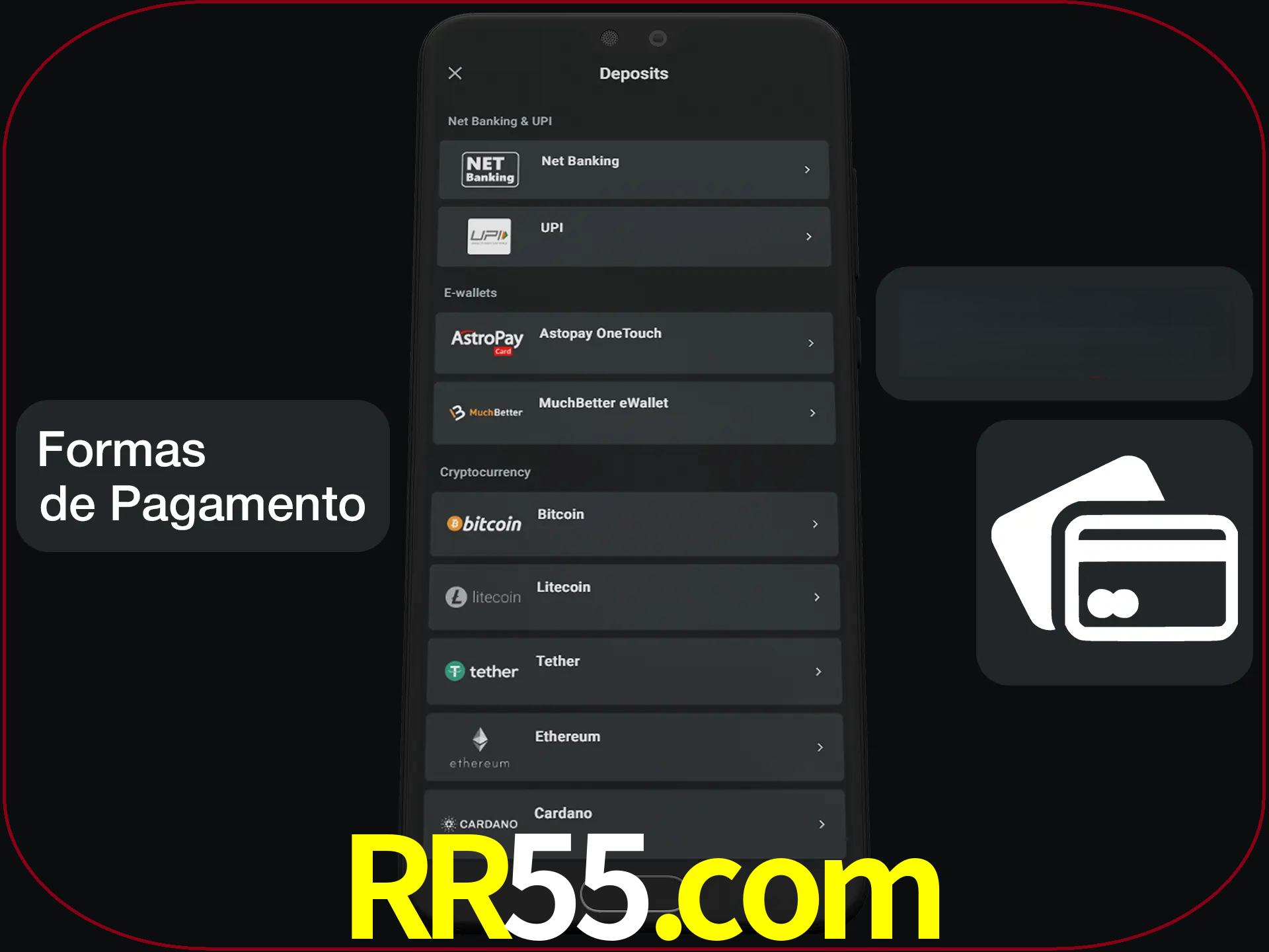 Escolha a forma de pagamento de sua preferência.